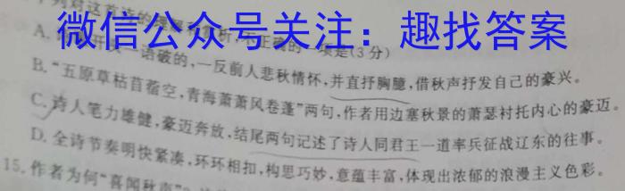 陕西省2022~2023学年度高一年级模拟检测考试(2月)语文