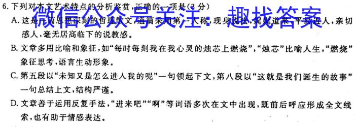 陕西省2023届九年级2月联考（23-CZ69c·金卷一）语文