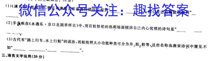 皖智教育安徽第一卷·2023年安徽中考信息交流试卷(二)语文