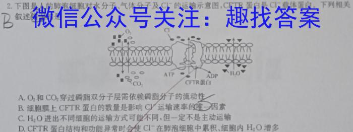 衡水金卷先享题·月考卷 2022-2023下学期高三一调考试(老高考)生物试卷答案