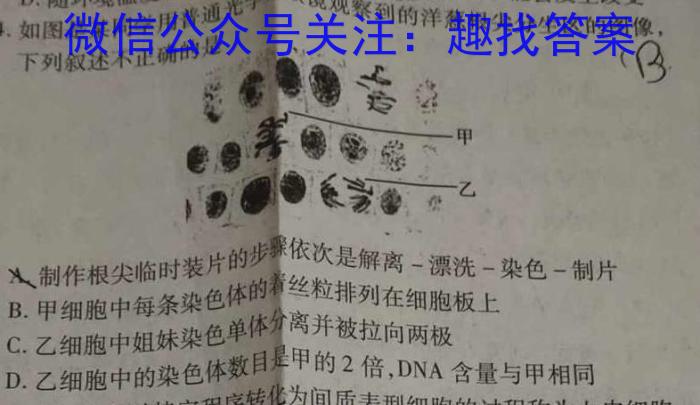安徽省2023年九年级中考第一次模拟考试（新安中学）生物