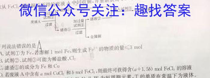 百师联盟 2023届高三冲刺卷(一)1 全国卷化学