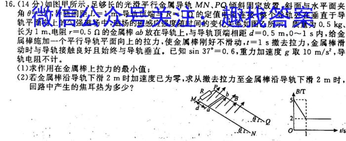 智慧上进2023届限时训练40分钟·题型专练卷(四)物理.