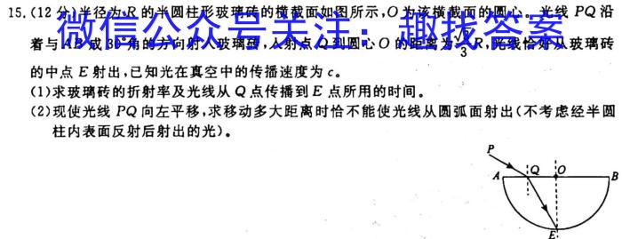 衡中文化 2023年普通高等学校招生全国统一考试·调研卷(二)2物理.