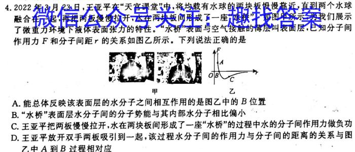 湖湘名校教育联合体/五市十校教研教改共同体2023届高三第三次大联考物理.