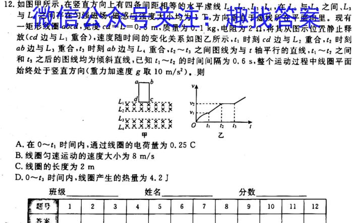 临夏回族自治州2023届高三模拟考试(2月)物理.