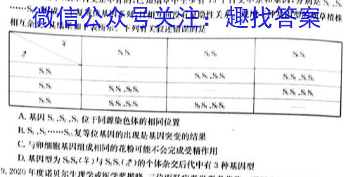 伯乐马 2023年普通高等学校招生新高考模拟考试(二)2生物