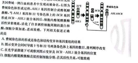 九师联盟 商开大联考2022-2023学年高一上学期期末考试生物
