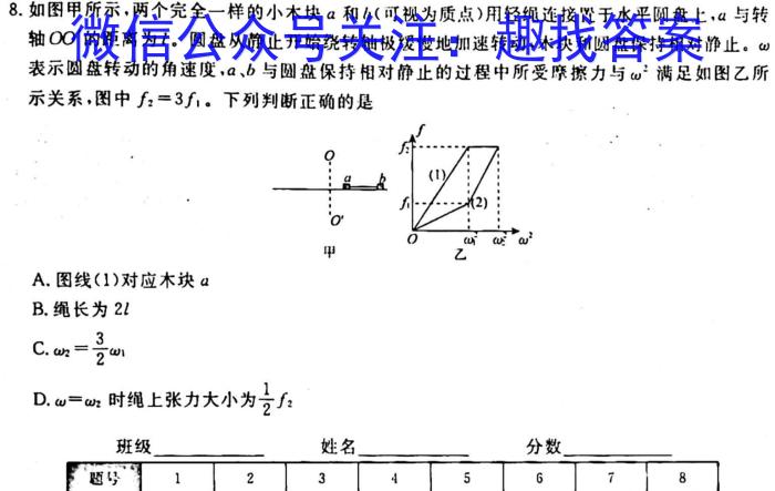 2022-2023学年度名校面对面高三大联考(2月)物理.