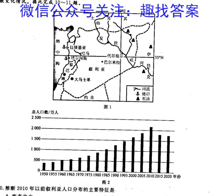 2022-2023衡水金卷先享题高考备考专项提分卷(新教材)高考大题分组练(3)试题地理