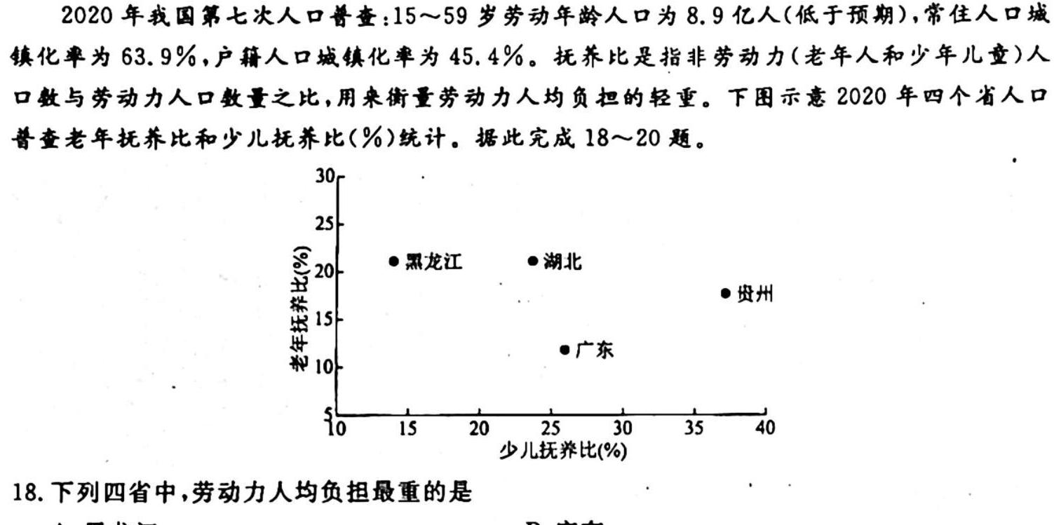 2023年普通高等学校招生全国统一考试 23·JJ·YTCT 金卷·押题猜题(三)3地理