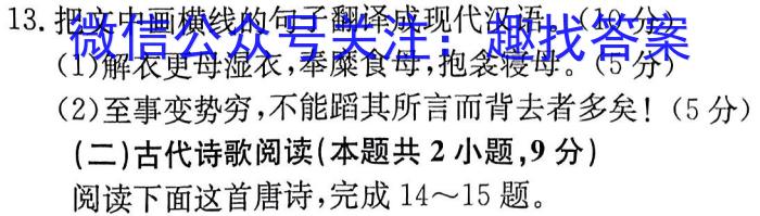 江西省2023年最新中考模拟训练（一）语文