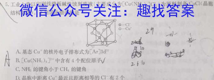 智慧上进2023届限时训练40分钟·题型专练卷(九)化学