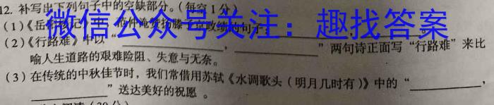 安徽省2024届八年级下学期第一次教学质量检测语文