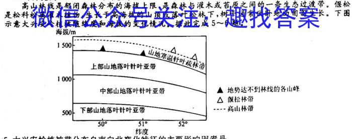 1号卷·2023年安徽省普通高中学业水平合格性考试模拟试题(四)4地理