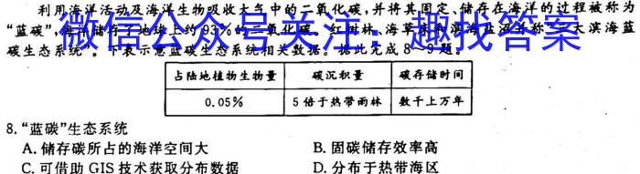 九师联盟 商开大联考2022-2023学年高二上学期期末考试地理