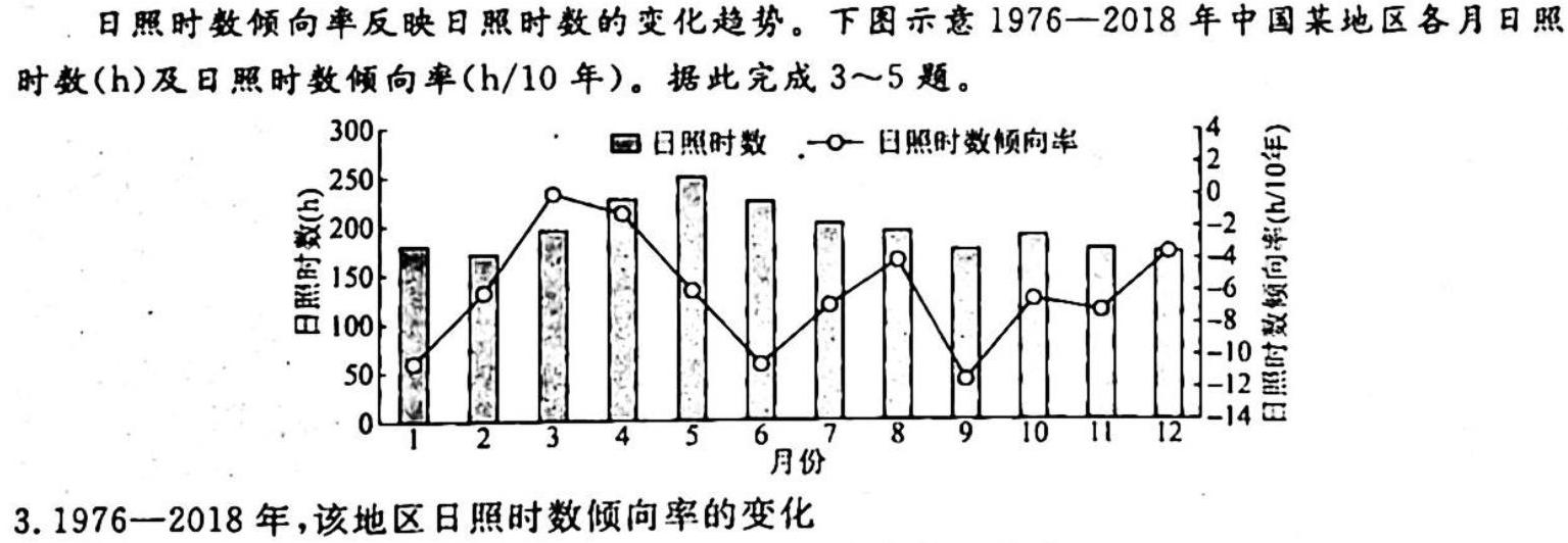 2023沈阳一模高三教学质量监测一地理