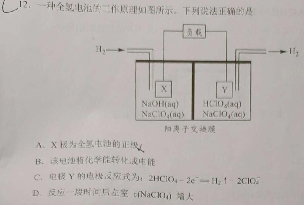 衡中文化 2023年普通高等学校招生全国统一考试·调研卷(一)1化学
