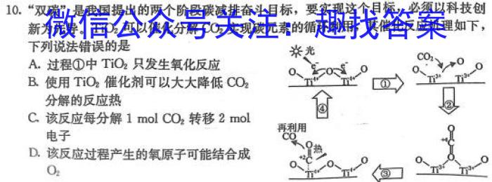 安徽省十联考 2022-2023学年度第二学期高二开学摸底联考(232394D)化学