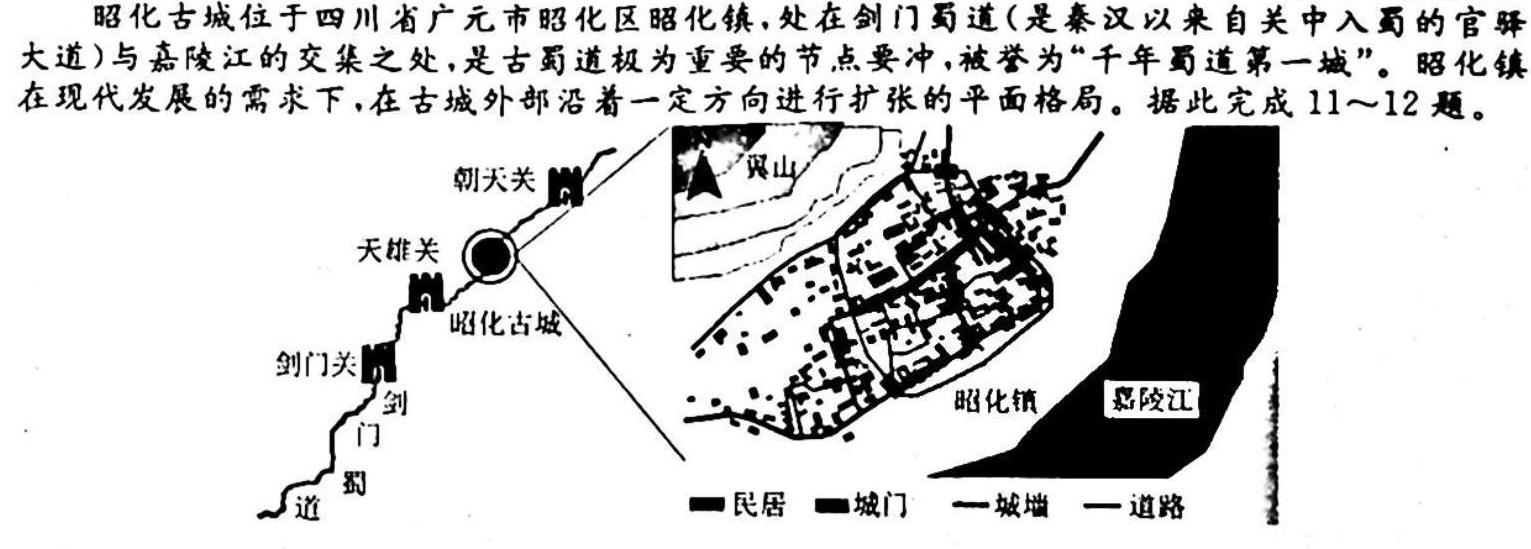 中学生标准学术能力诊断性测试2024年12月测试地理