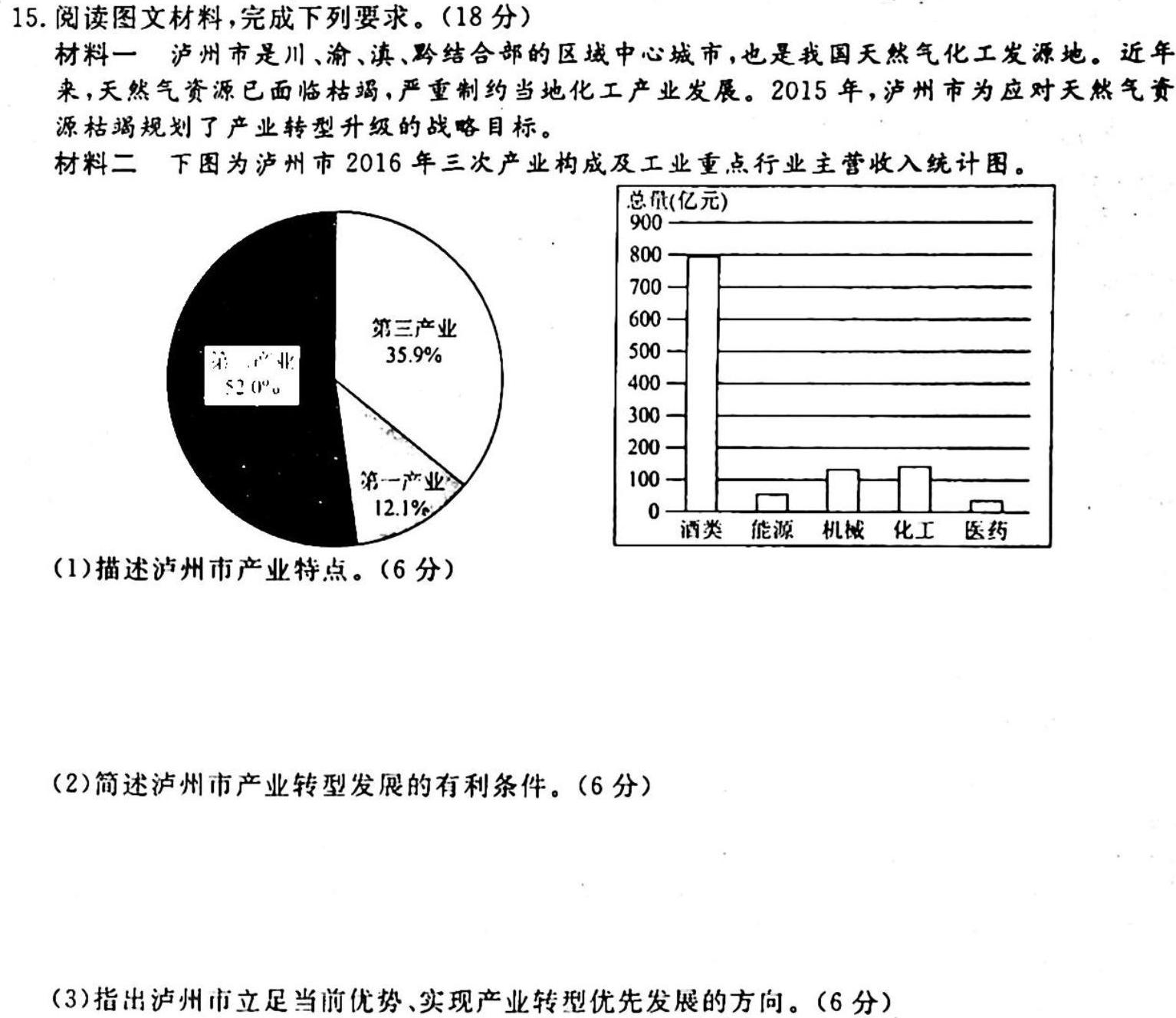 2023高考名校导航冲刺金卷(一)1地理