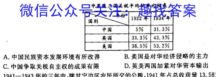 2023届陕西省高三2月联考(标识△)历史