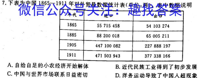 2023届高考北京专家信息卷·仿真模拟卷(二)2历史