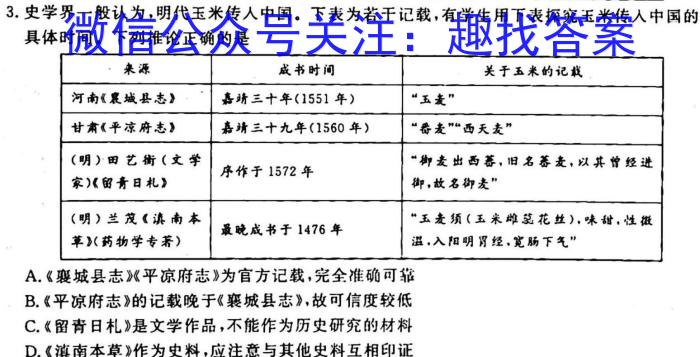 2023年全国高考冲刺压轴卷(五)5历史试卷