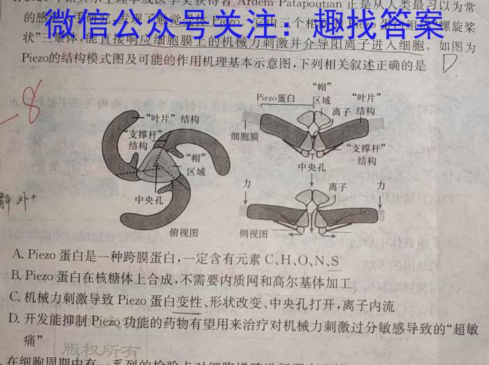 张掖市2022-2023学年高一下学期第一次全市联考生物