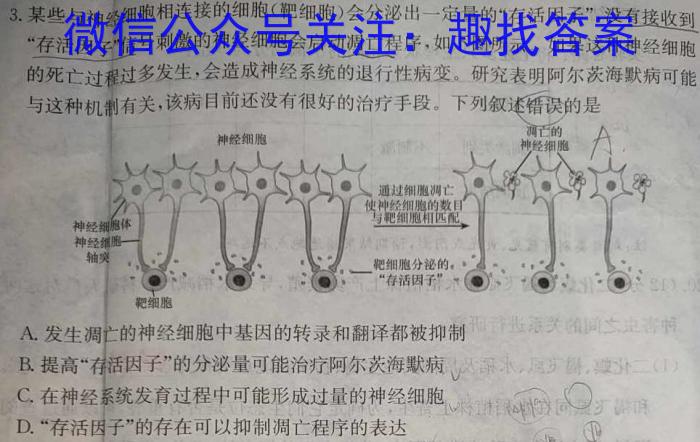 走向重点 2023年高考密破考情卷 宁夏(四)4生物