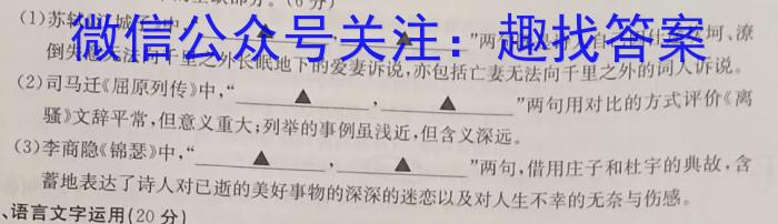 2023年普通高校招生考试冲刺压轴卷XGK(四)4语文