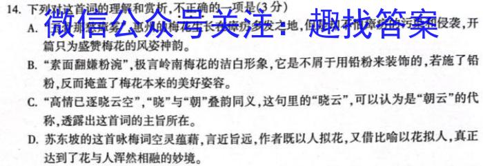 【石家庄一模】石家庄市2023届高中毕业年级教学质量检测（一）语文