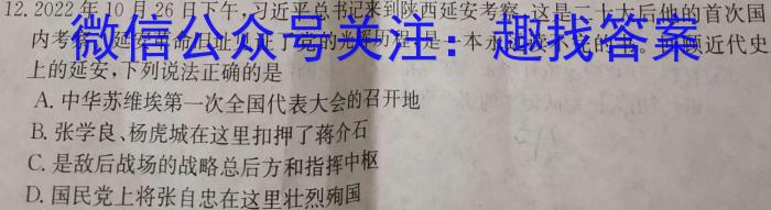 陕西省2023届九年级2月联考（23-CZ69c·金卷一）历史