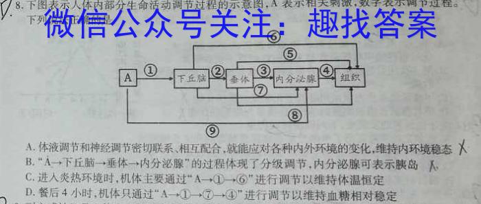 ［衡水大联考］衡水大联考2023年高三年级3月联考生物