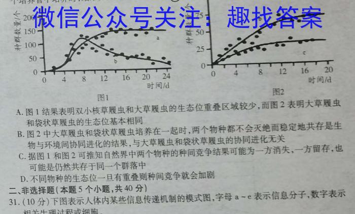 (四省联考)高三2023老高考新课标适应性测试生物试卷答案