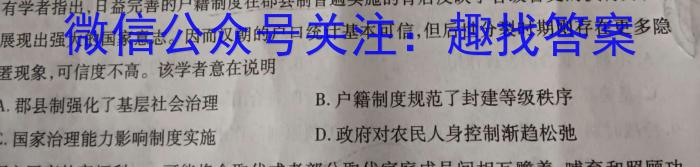 陕西省西安市2023届九年级模拟检测卷（22-02-CZ85c·金卷（一））历史