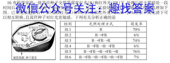 浙江省十校联盟2023届高三第三次联考(2月)生物