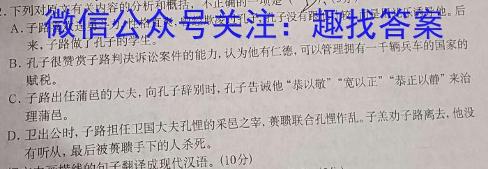 安徽2023老高考新课标适应性检测语文