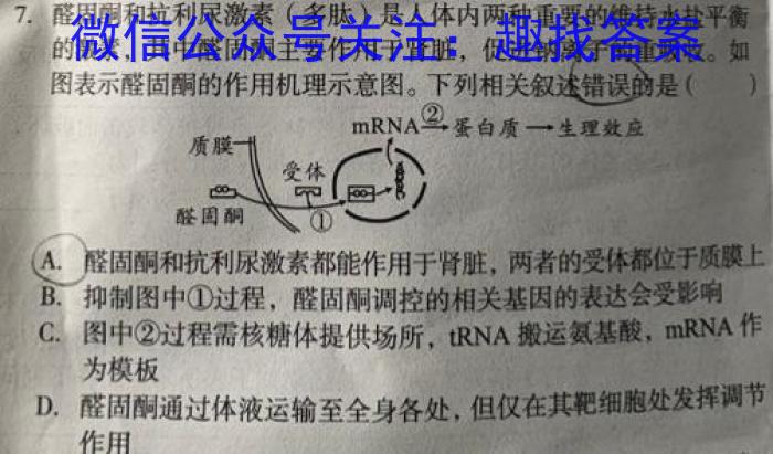 学普试卷 2023届高三第二次 优化调研卷(二)2生物