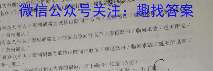 湖南省2023届高三一起考大联考(模拟一)语文