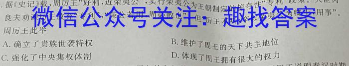 2022~2023年度河南省高三模拟考试(一)(23-309C)历史