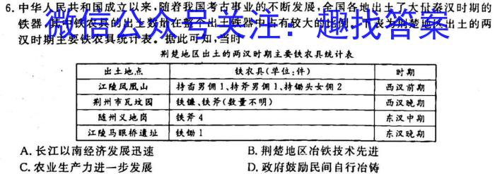 衡水金卷先享题2023届信息卷 全国甲卷(一)历史