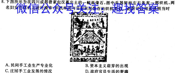 邢台市2022~2023学年高一(上)教学质量检测(23-219A)历史