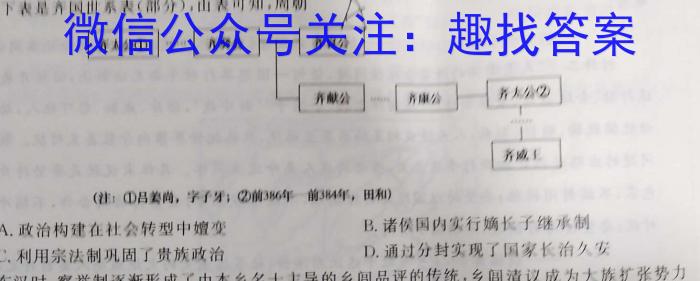 炎德英才大联考 长沙市一中2023届高三月考（7七）历史