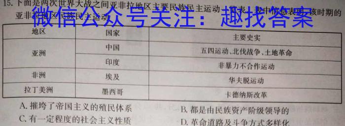[国考1号13]第13套 高中2023届知识滚动综合能力提升检测历史