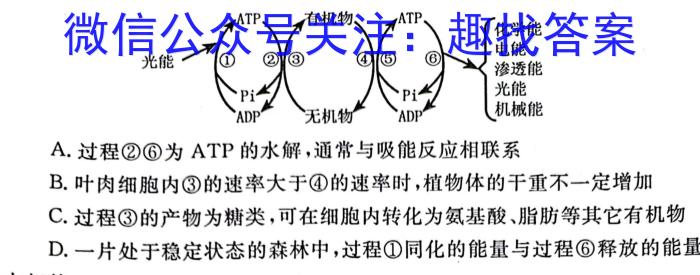 走向重点 2023年高考密破考情卷 宁夏(一)1生物