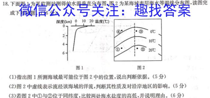 2023届甘肃高三年级2月联考地理