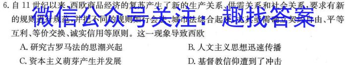 全国大联考2023届高三全国第六次联考 6LK·(新高考)历史