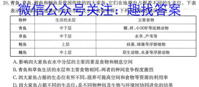 安徽省2023年名校之约·中考导向总复习模拟样卷（九）生物