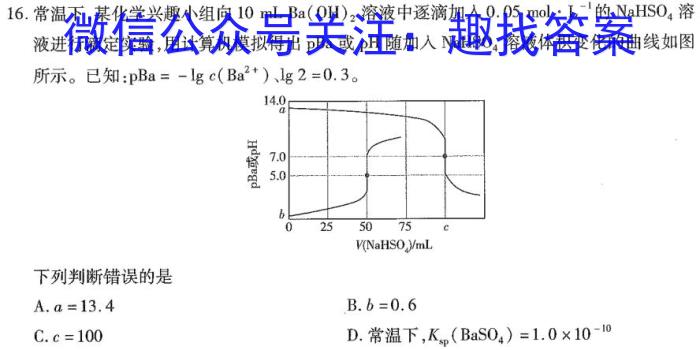 2022-2023衡水金卷第一学期五校联盟高一期末联考(2月)化学